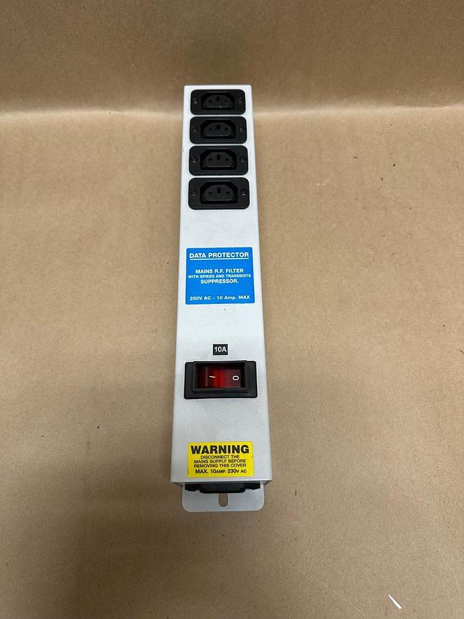 Used IEC 62250 10A Power Strip, Data Protector, 4 Outlet
