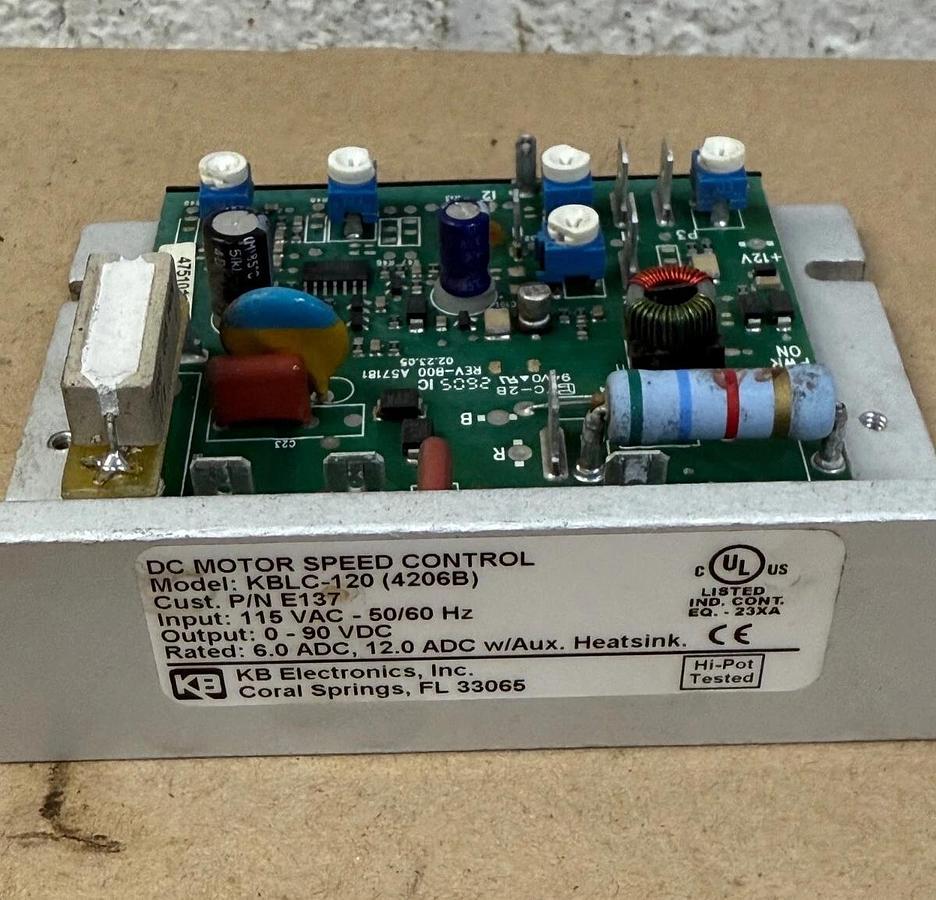 Used KB Electronics Inc. KBLC-120 (4206B) DC Motor Speedway Control