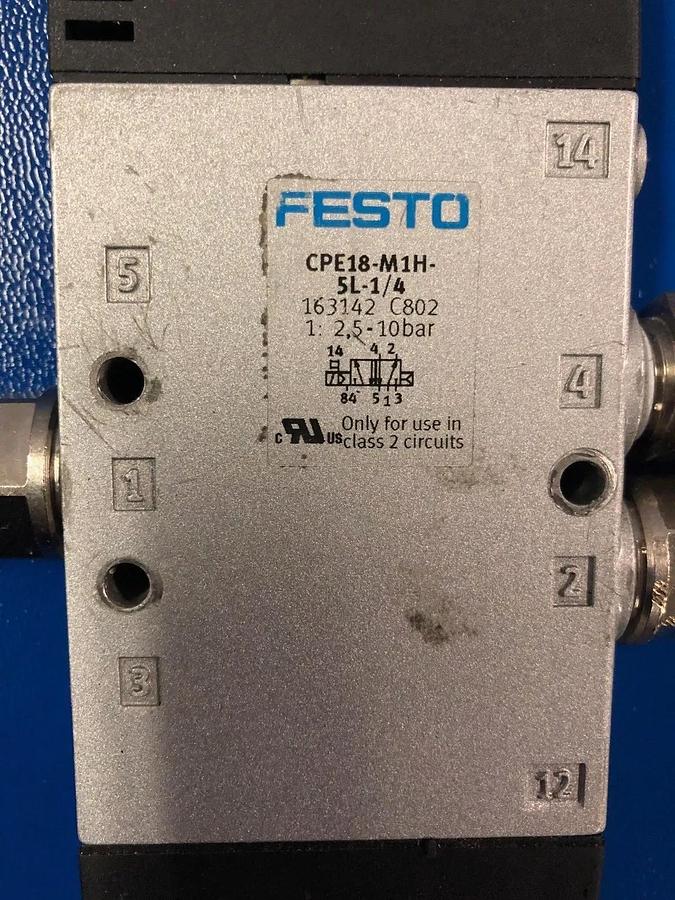 Used Festo CPE18-M1H-5L-1/4 Solenoid Valve