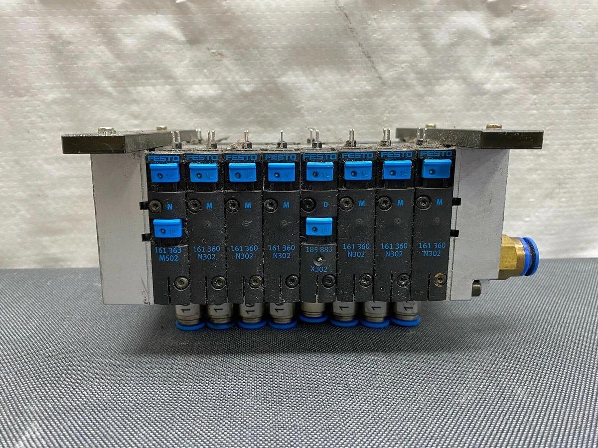 Used Festo CPV-14-VI Pnuematic Manifold with Solenoid Valves