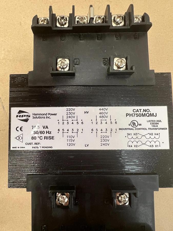 Used HPS Hammond PH750MQMJ 750VA, 50/60Hz Transformer
