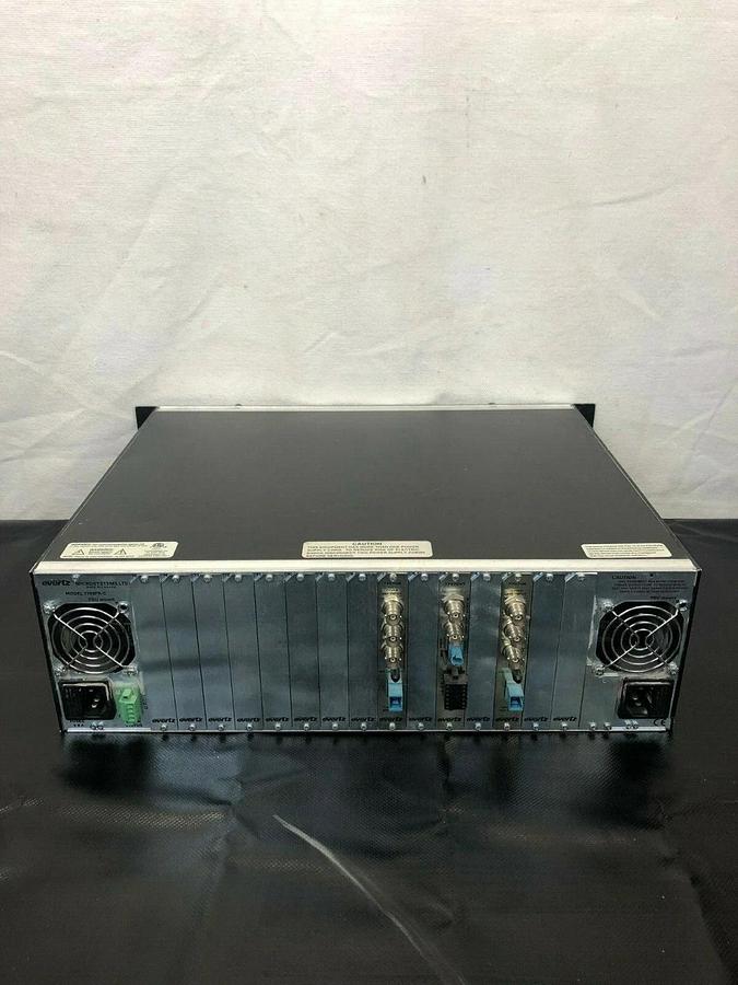 Used Evertz 7700FR-C Multiframe w/ (2) 7707OE and 7707CVT