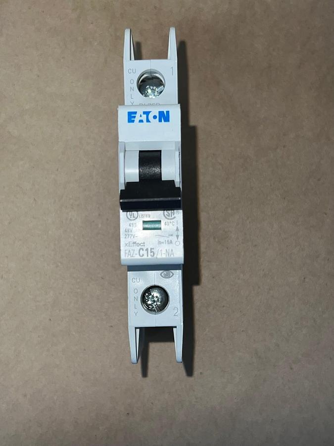 Eaton FAZ-C15/1-NA-SP 15A 2 Pole Circuit Breaker - Lot of 2