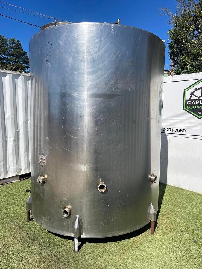Used Process Equipment Corp 2000 Gallon Perma-San Stainless Steel Tank, Dia: 80”