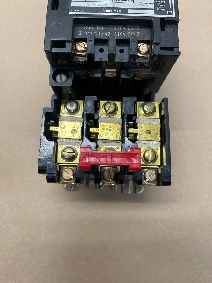 Used Square D 8536 SB0 2 Starter, NEMA Size 0, Series A, 600V Max