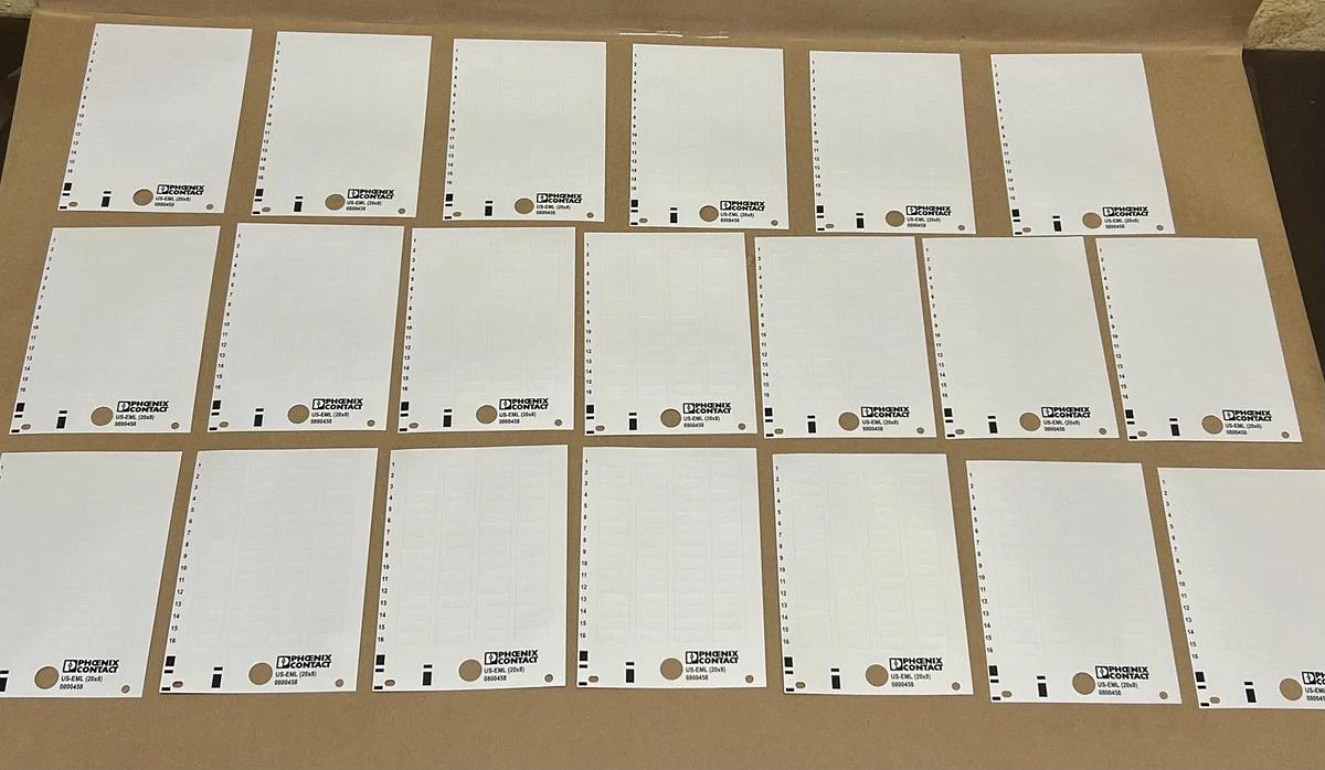Phoenix Contact US-EML (20 x 8) 20 Pc. White Label - Lot of 2 packs