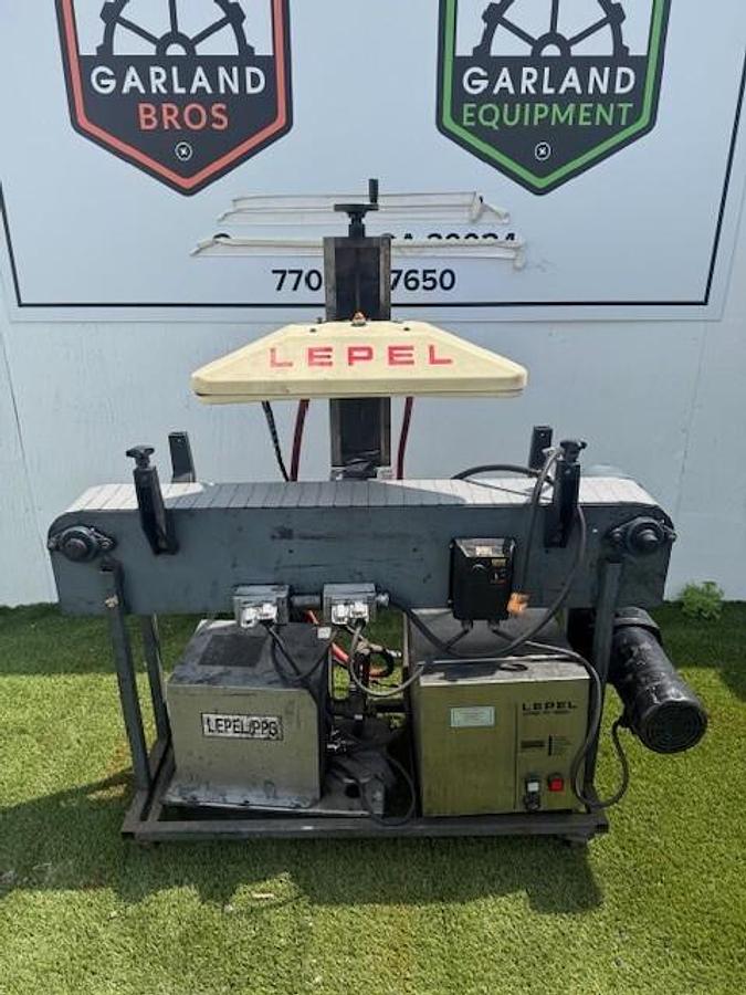 Used Lepel Conveyor 6" W, 52” L, TR-1000A 1/2Hp DC Motor, PPS Induction Sealer