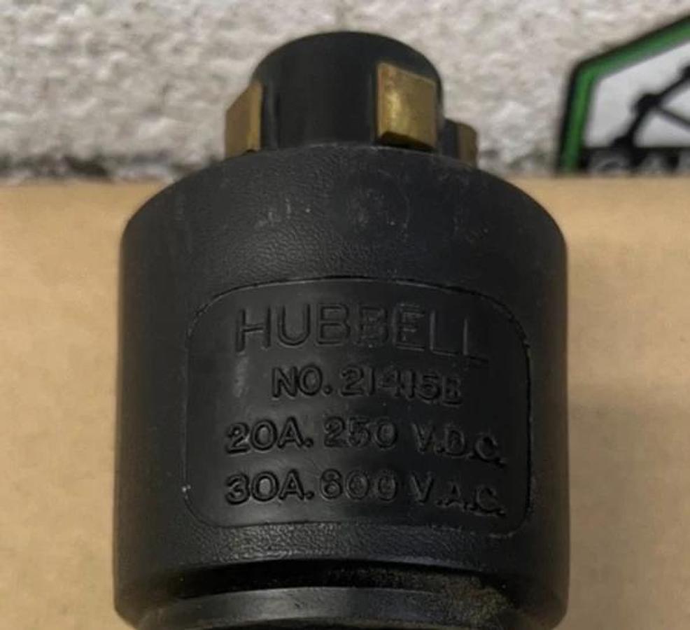 Used Hubbell 21415B Locking Plug 20/30 A, 250V DC/600V AC