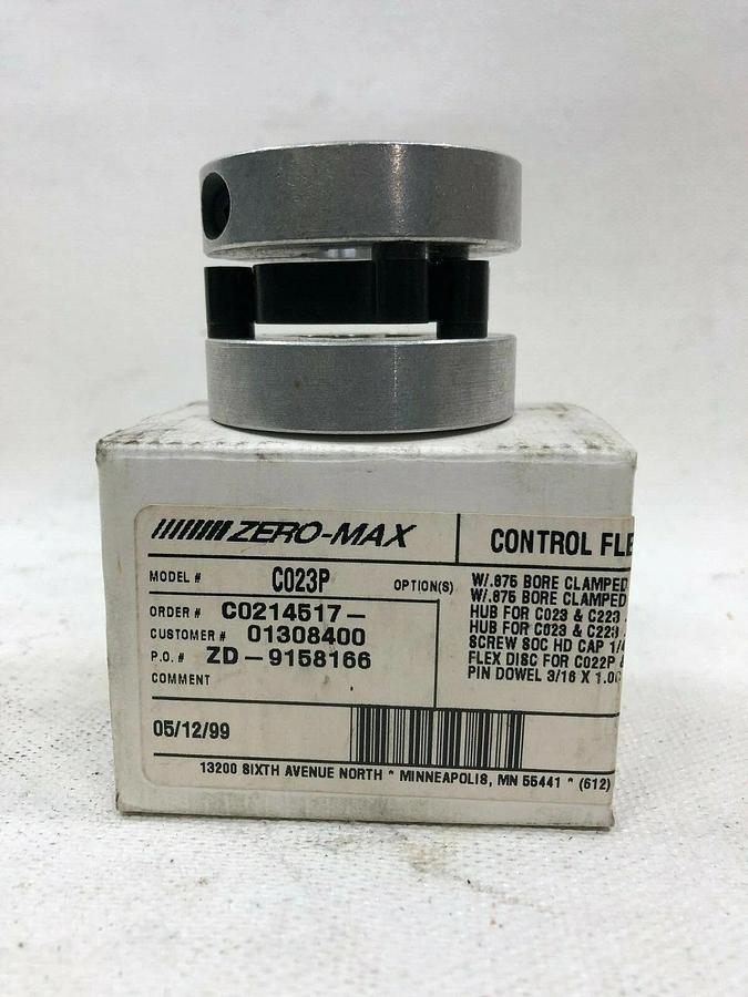 Used Zero-Max CO23P Control Flex Coupling w/ Schmidt Coupling