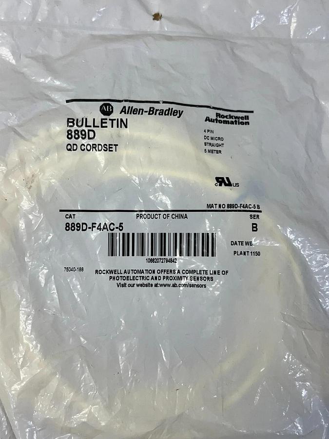 Used Allen Bradley 889D-F4AC-5 Ser B Cable