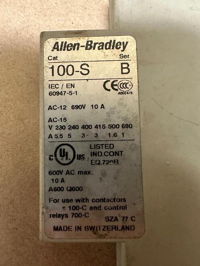 Used Allen Bradley 100-S Ser B Contactor