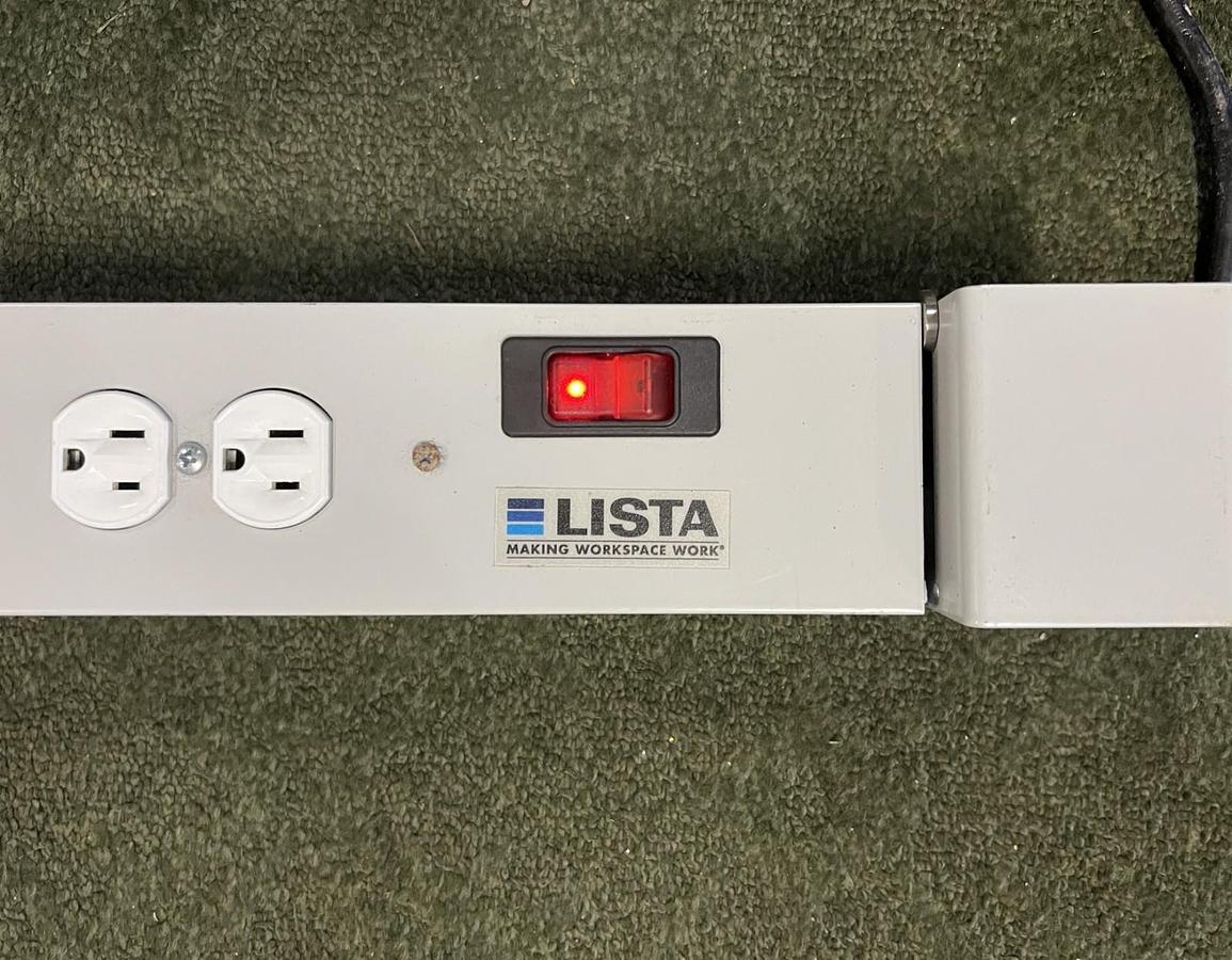 Used Lista LR51943 Series 8000 Workbench Power Strip, 125V, 15A, 1875W, 71"L
