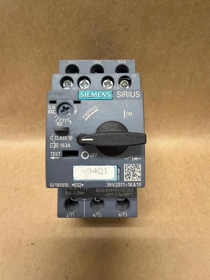 Used Siemens 3RV2011-1KA10 Manual Motor Starter