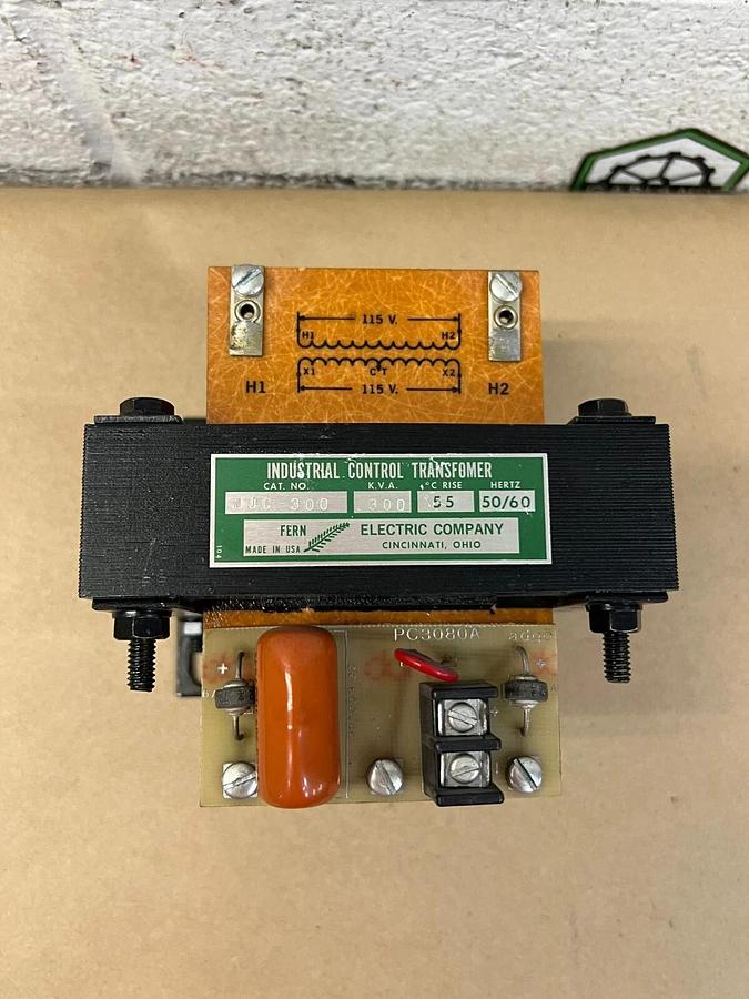 Used Fern Electric Company JJC-300 Industrial Control Transformer, .300 K.V.A.