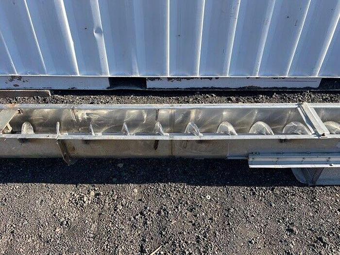 Used Stainless Steel Screw Conveyor 9"x24'3" w/ Toshiba 3HP @ 1755RPM, Dodge Gearbox