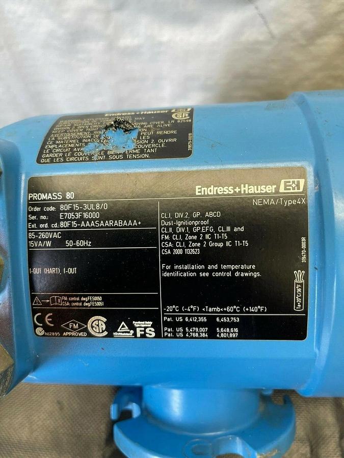 Used Endress+Hauser 80F15-3UL8/0 Pressure Transmitter