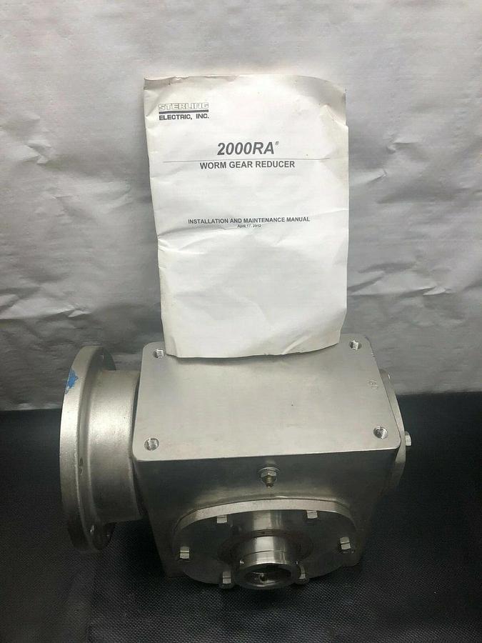 Used Sterling Electric 37.SDF6K151 Worm Gear Reducer, 2000RA, SS, Ratio 60:1