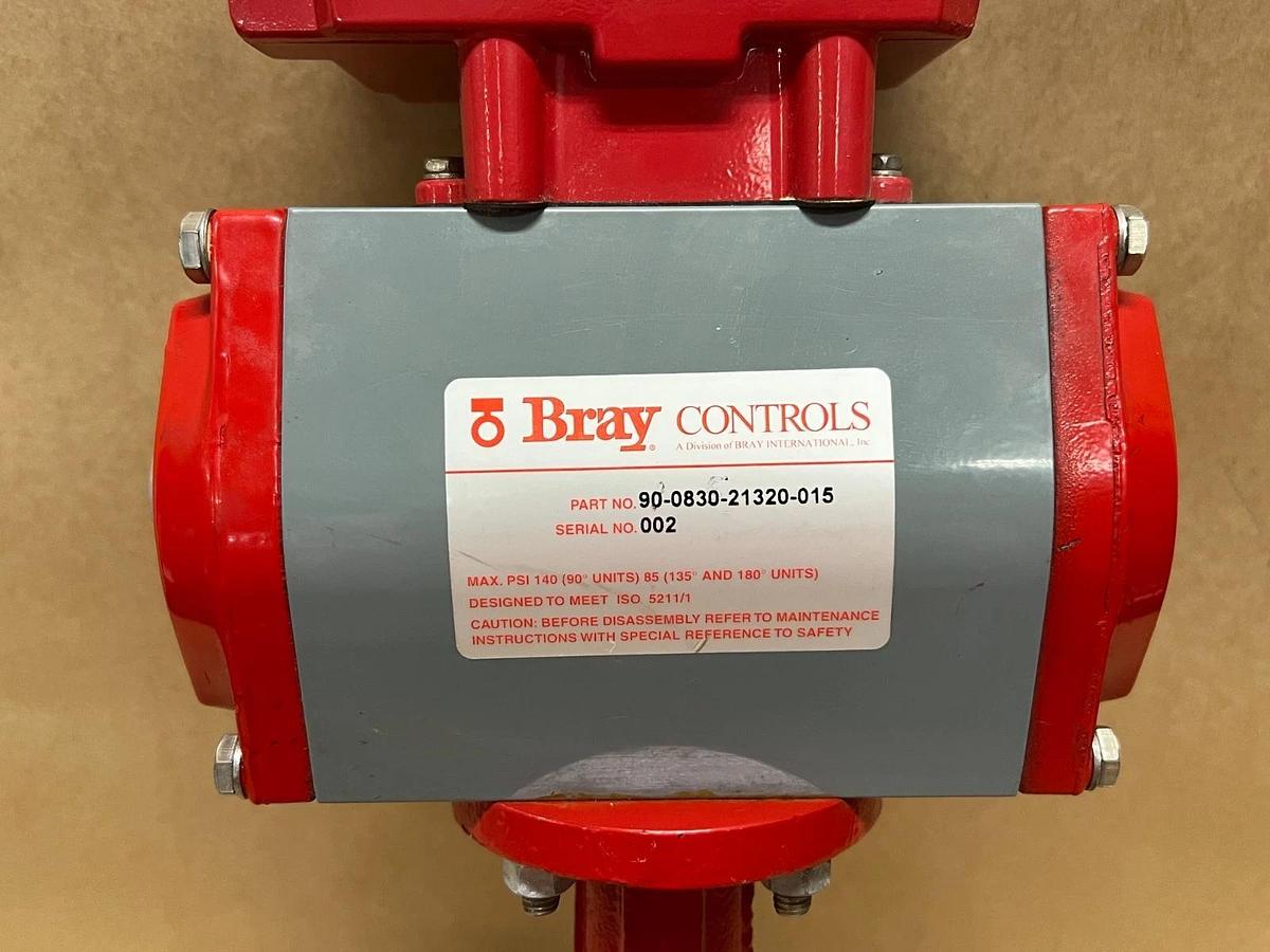Used Bray Controls 90-0830-21320-015 Pneum Actuator, Limit Switch, Butterfly Valve