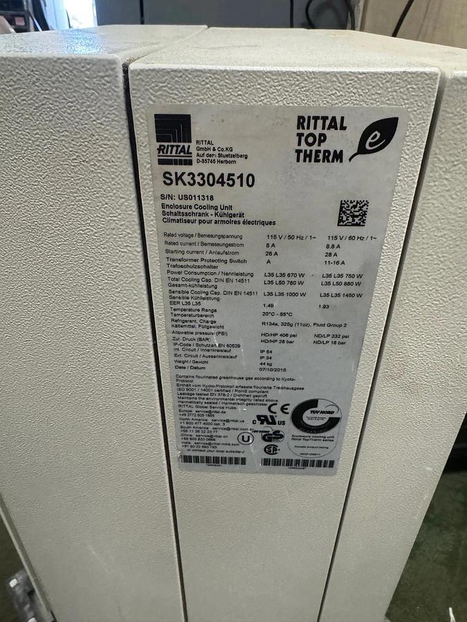 Used Rittal 3304510 Enclosure Cooling Unit, 26-28A, 115V, *Tested*