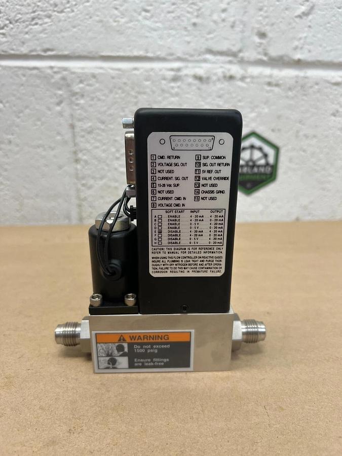 Used Brooks 5850i Mass Flow Controller, 4,000 SCCM, Oxygen, MOD: 5850IA1BK3X2BEA