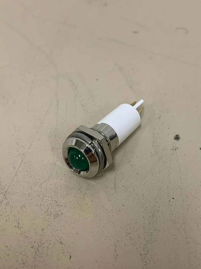 New - open box Grainger 24M114 12mm Round LED Indicator Green 24v (lot of 7)