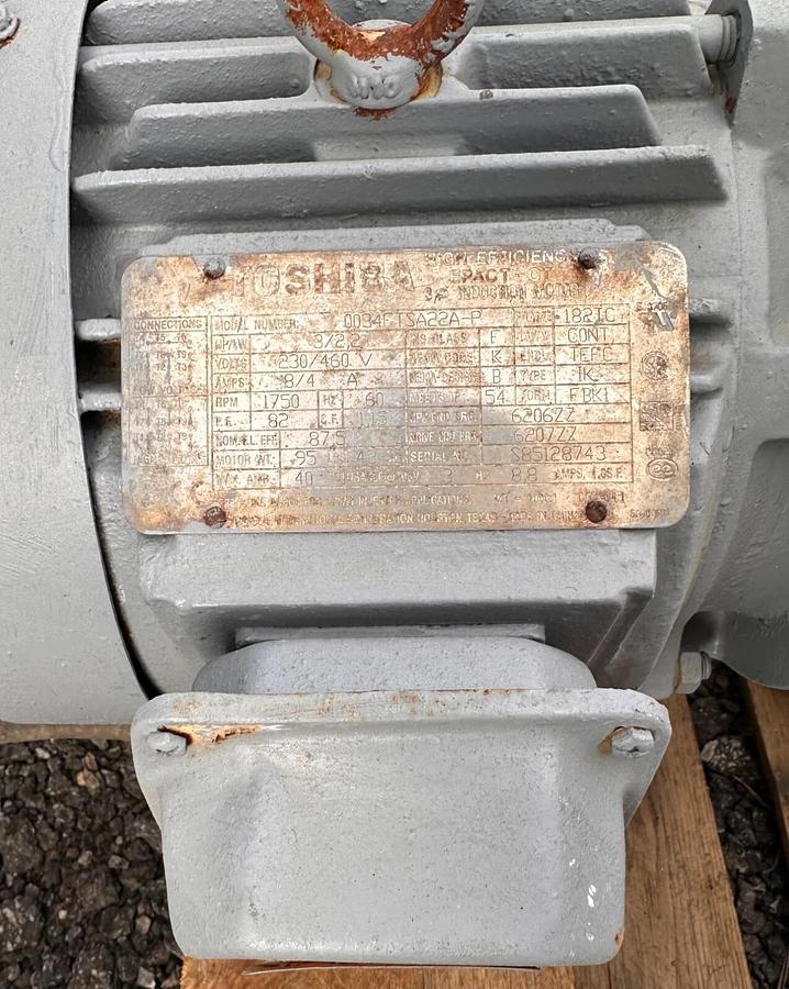 Used Sumitomo Cyclo 6000 Gear Motor CNHJ6120Y-15 1750RPM Toshiba 3HP Motor Gear Drive