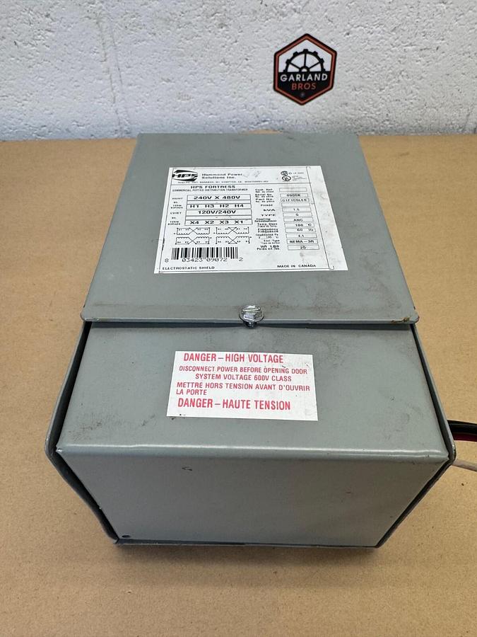 Used Hammond Power Solutions C1F1C5LES HPS Transformer 1.5 kVA
