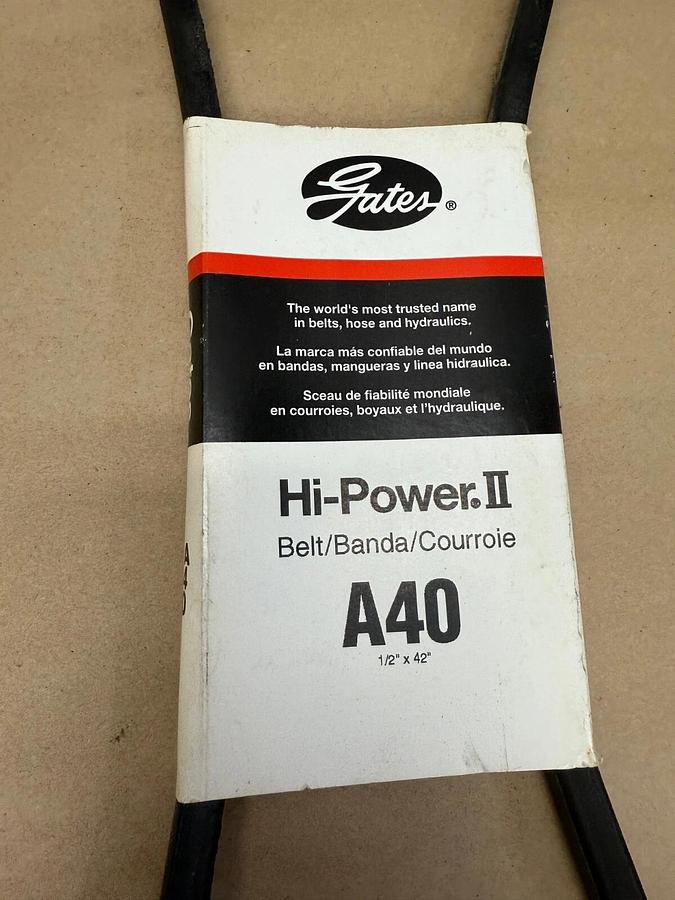 Used Gates A40 Hi-Power II Belt, 1/2” x 42”