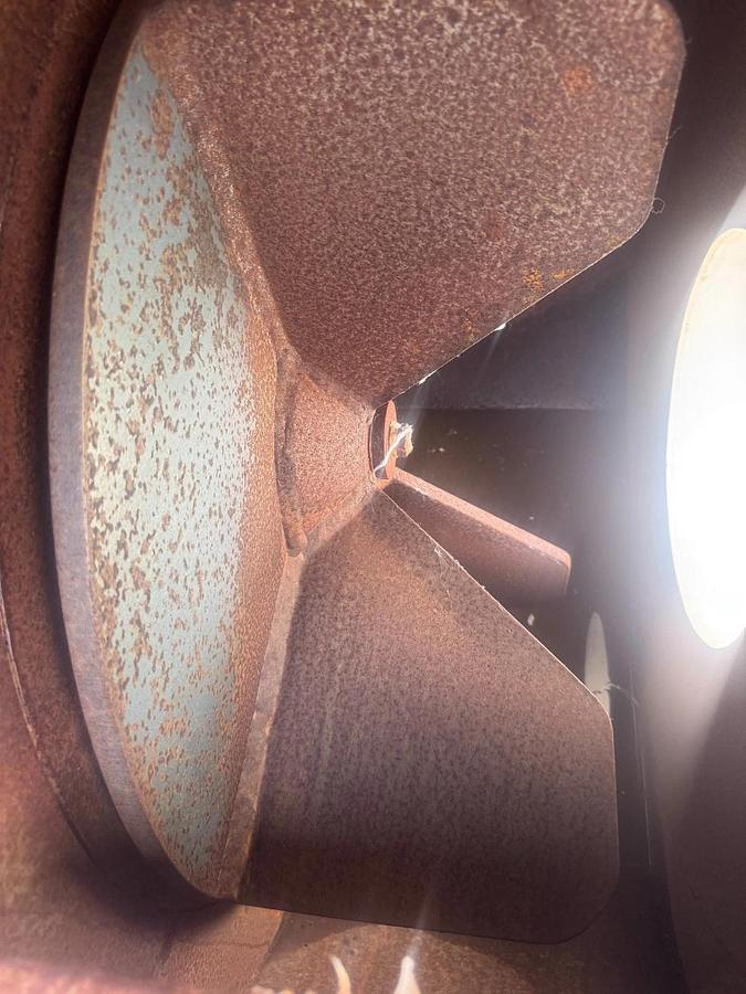 Used Industrial Blower Fan CW Top Horizontal Blower, No Drive, 12” Inlet