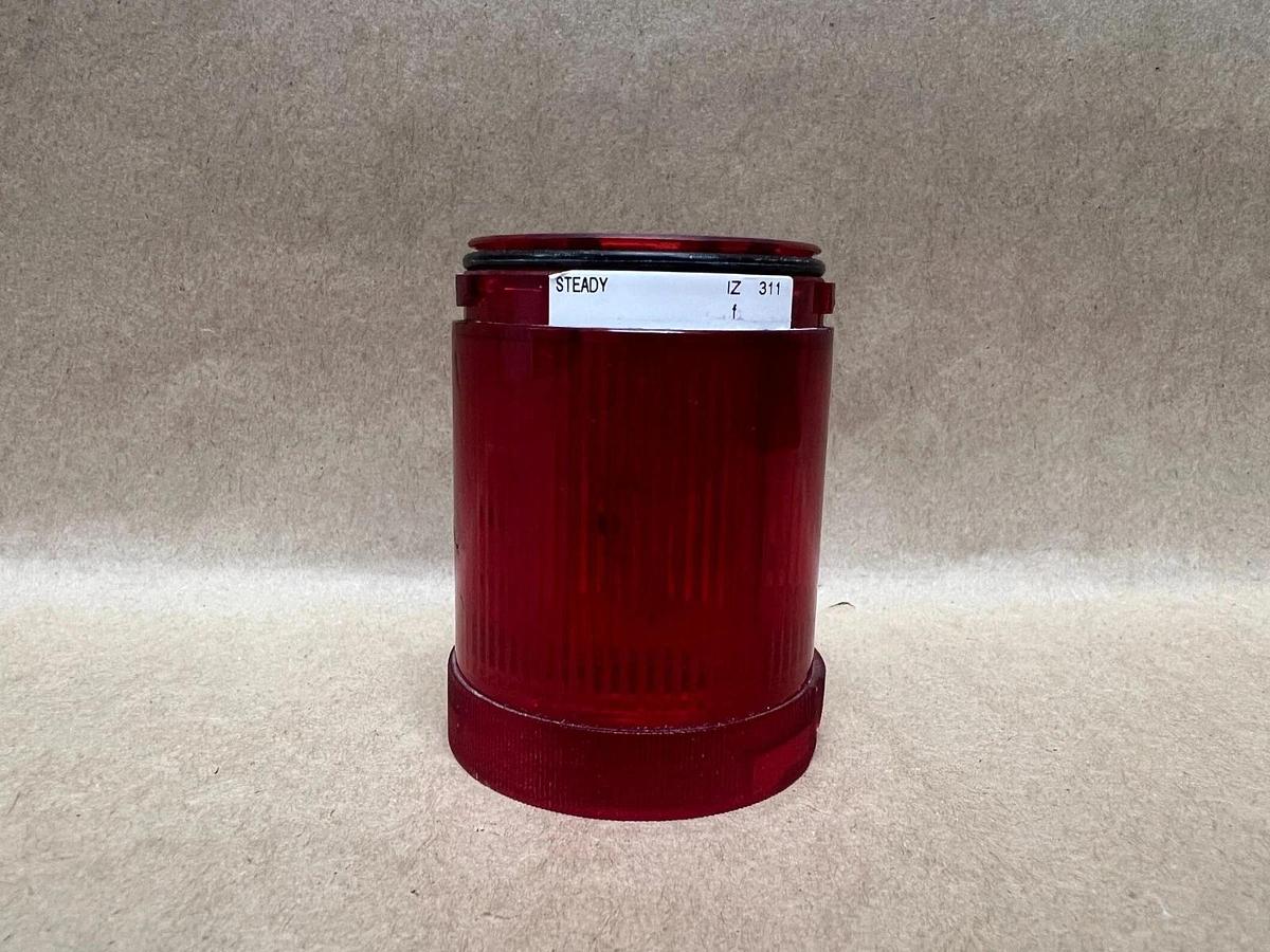 Used Allen Bradley 855E-24TL4 Red Stack Light w/ 855E-B24SA3 Alarm and 855E-BCB Base