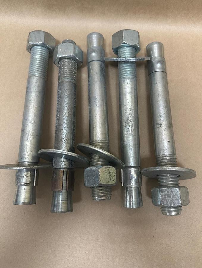 Used 9” x 1-1/8” Concrete Wedge Anchor Bolt - Lot of 5