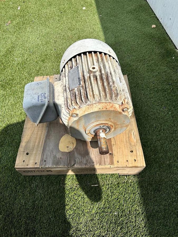Used Toshiba High Efficiency 3Hp Motor @ 750RPM, 230/460V, 3 Phase, Frame 213T, 60Hz