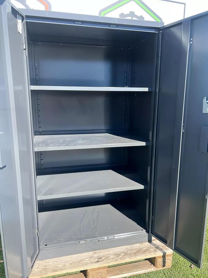 Used Steelcase 2 Door Storage Cabinet, W:36” D:24” H:63.75” - no key