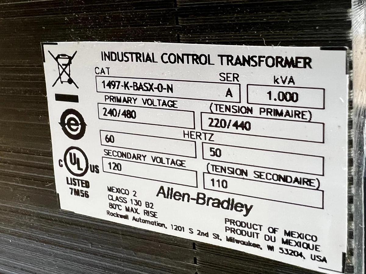 Used Allen Bradley 1497-K-BASK-O-N Control Transformer 240/480V, 1000VA *NEW*
