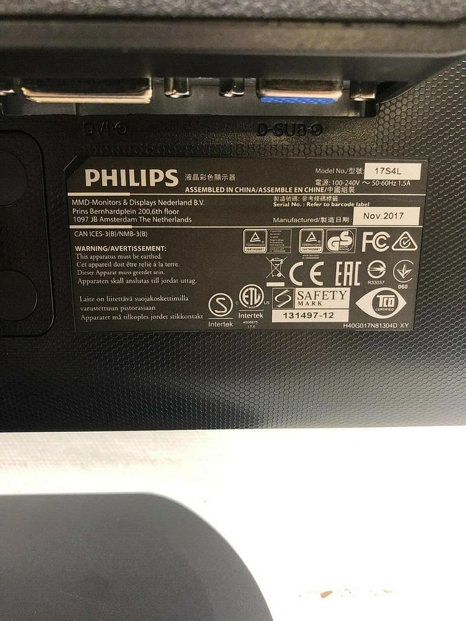 Used Phillips 17S4L 17” LCD Monitor