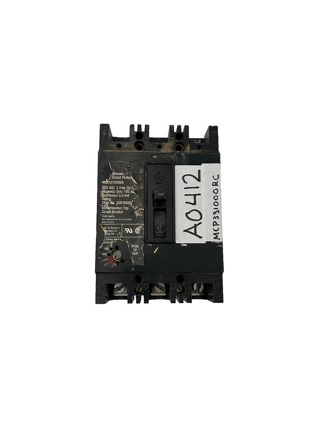 Used Westinghouse Motor Circuit Protector MCP0358, 7A, 3 Pole, 600 VAC