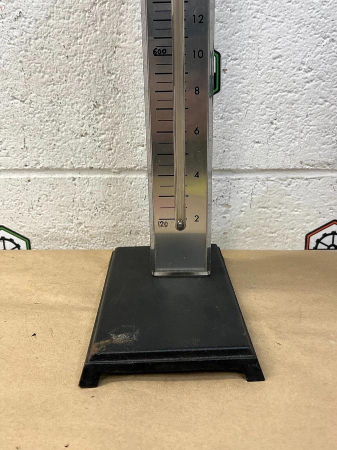 Used Dwyer RMC-122 Flowmeter, 2-20 PSI, with Stand