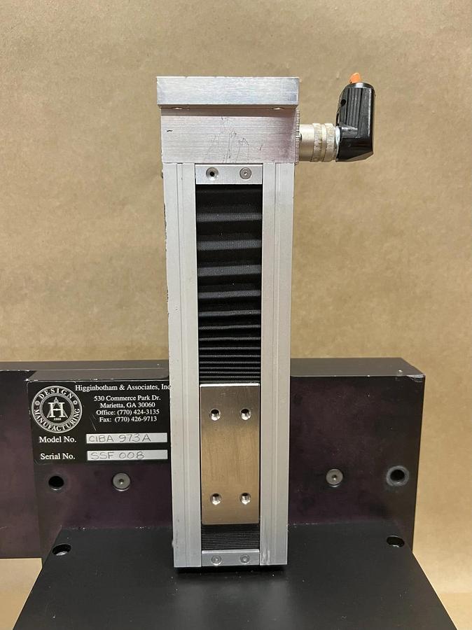 Used Higginbotham & Associates CIBA 973A Linear Positioning + Sample-Holding Assembly