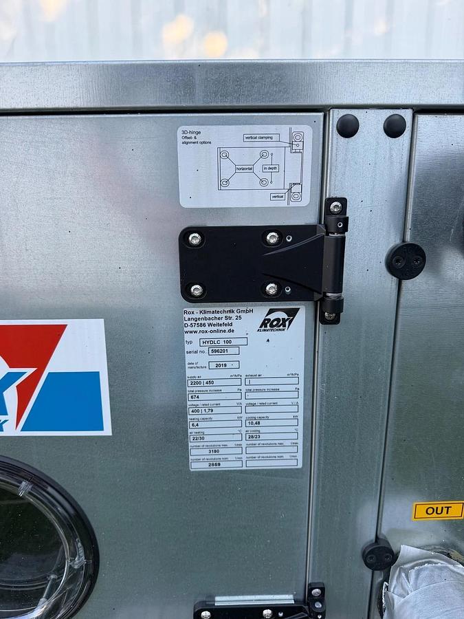 Used ROX Klimatechnik HYDLC 100 Modular Air Handling Unit Supply Air Fan w/out Scroll