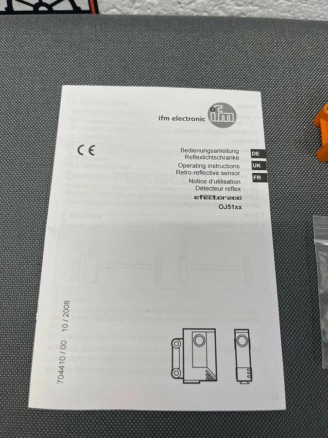 Used IFM OJ510 efector 200, Retro Reflective Sensor