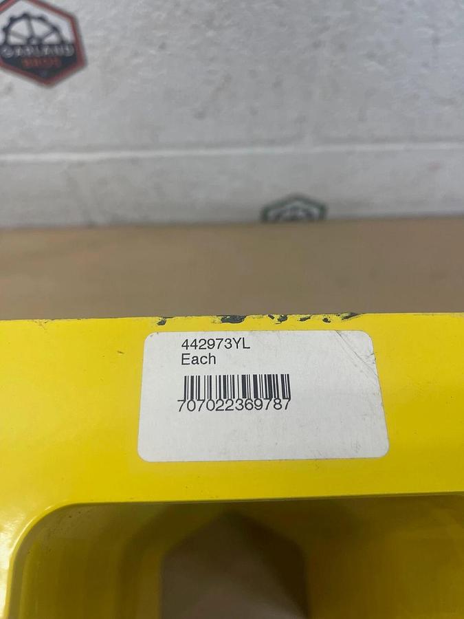 Used Global Industrial 442973YL H Steel Post Protector, Base W:6" L:7.5", 1/4" thick