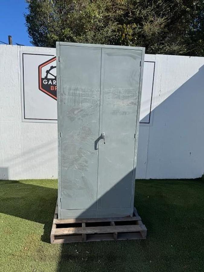 Used Hallowell 3-Shelf Storage Cabinet W:36” D:24” H:72” w/ Locking Handle, No Key