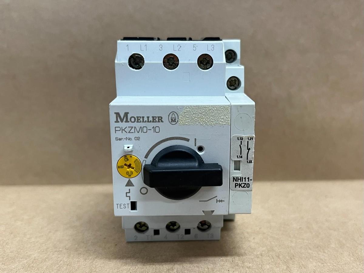 Used Moeller PKZM0-10 6.3A-10A Manual Motor Protector Circuit Breaker