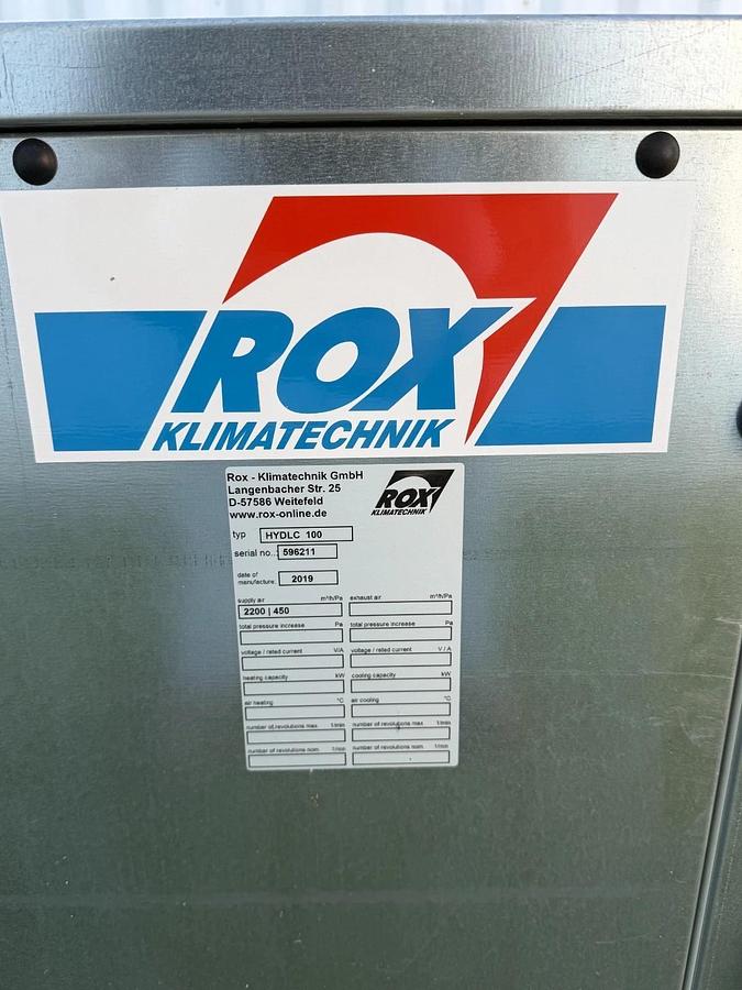 Used ROX Klimatechnik HYDLC 100 Modular Air Handling Unit Shell