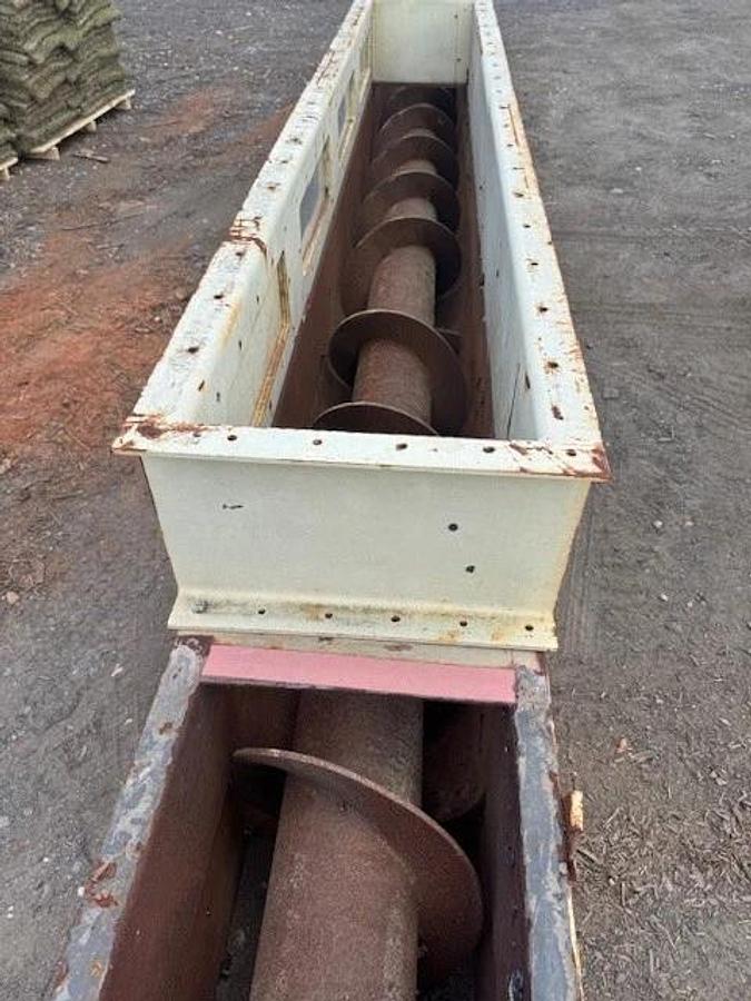 Used 27’ 3” Industrial Screw Conveyor 16” Stick, 17” Trough, 10Hp, 14.03:1 Gearbox
