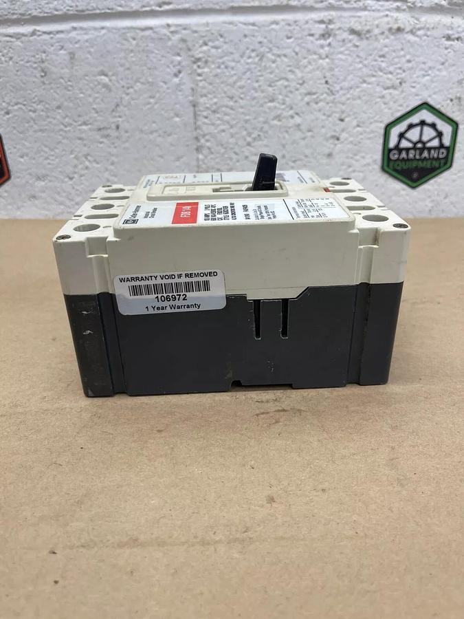 Used Cutler Hammer FDB3100L Industrial Circuit Breaker, 100A, 600VAC-250VDC, 3 Pole
