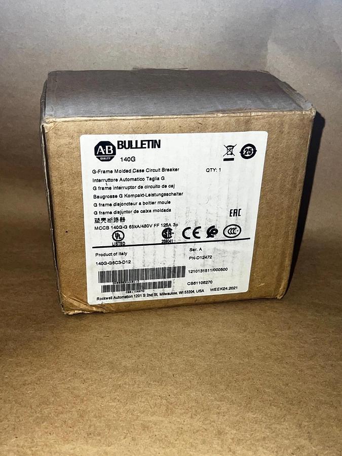 Allen Bradley 140G-G6C3-D12 Ser A G-Frame Molded Case Circuit Breaker *NEW*
