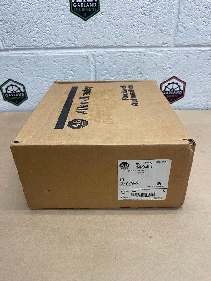 Used Allen Bradley 1494U-D30 Series A 30A Disconnect Switch