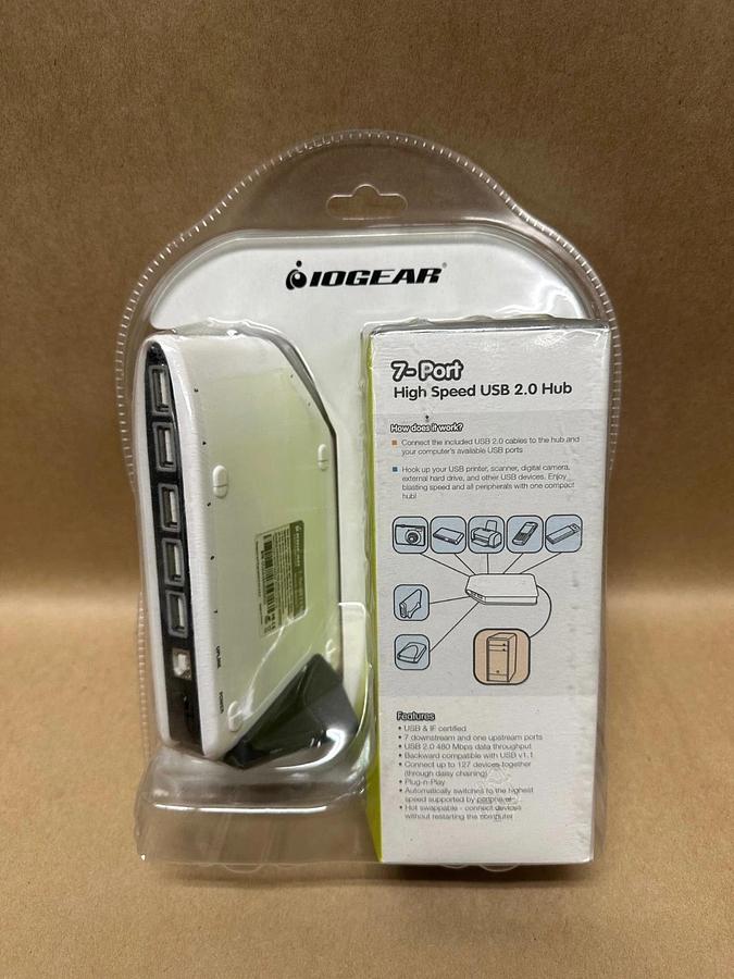 Used IOGEAR GUH227 7-Port High Speed USB 2.0 Hub *NEW*