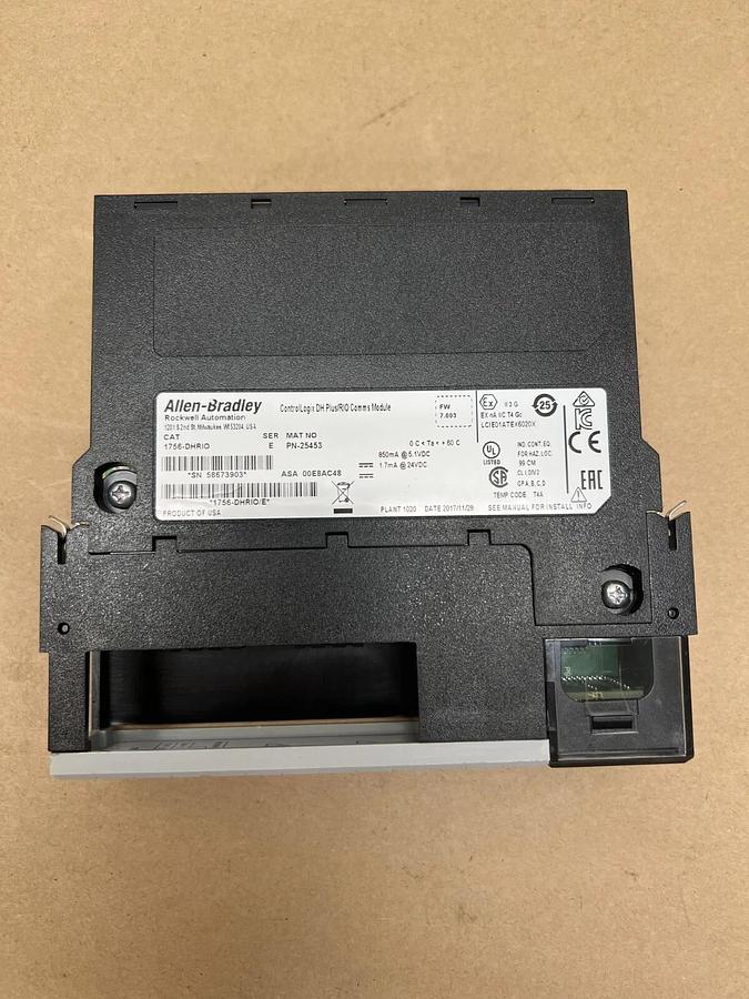 Used Allen Bradley 1756-DHRIO ControlLogix DH Plus/RI0 Comms Module, FW 7.003